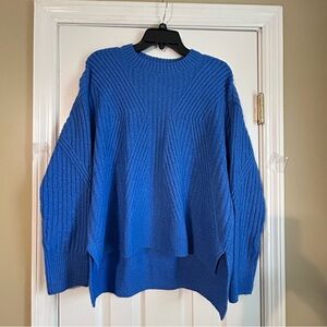 Simply Vera Vera Wang Bold Blue Ribbed Sweater NWT Size L